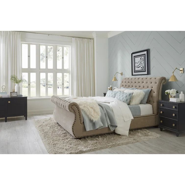 Claire Tufted Upholstered Sleigh Bed | Wayfair North America