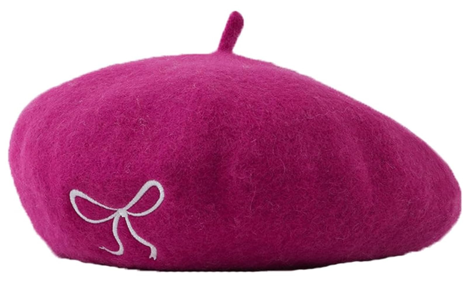 Beret Hat Women Embroidered Bow Knot Painter Cap Wool Blend Winter Hat Elegant Autumn Winter One ... | Amazon (US)