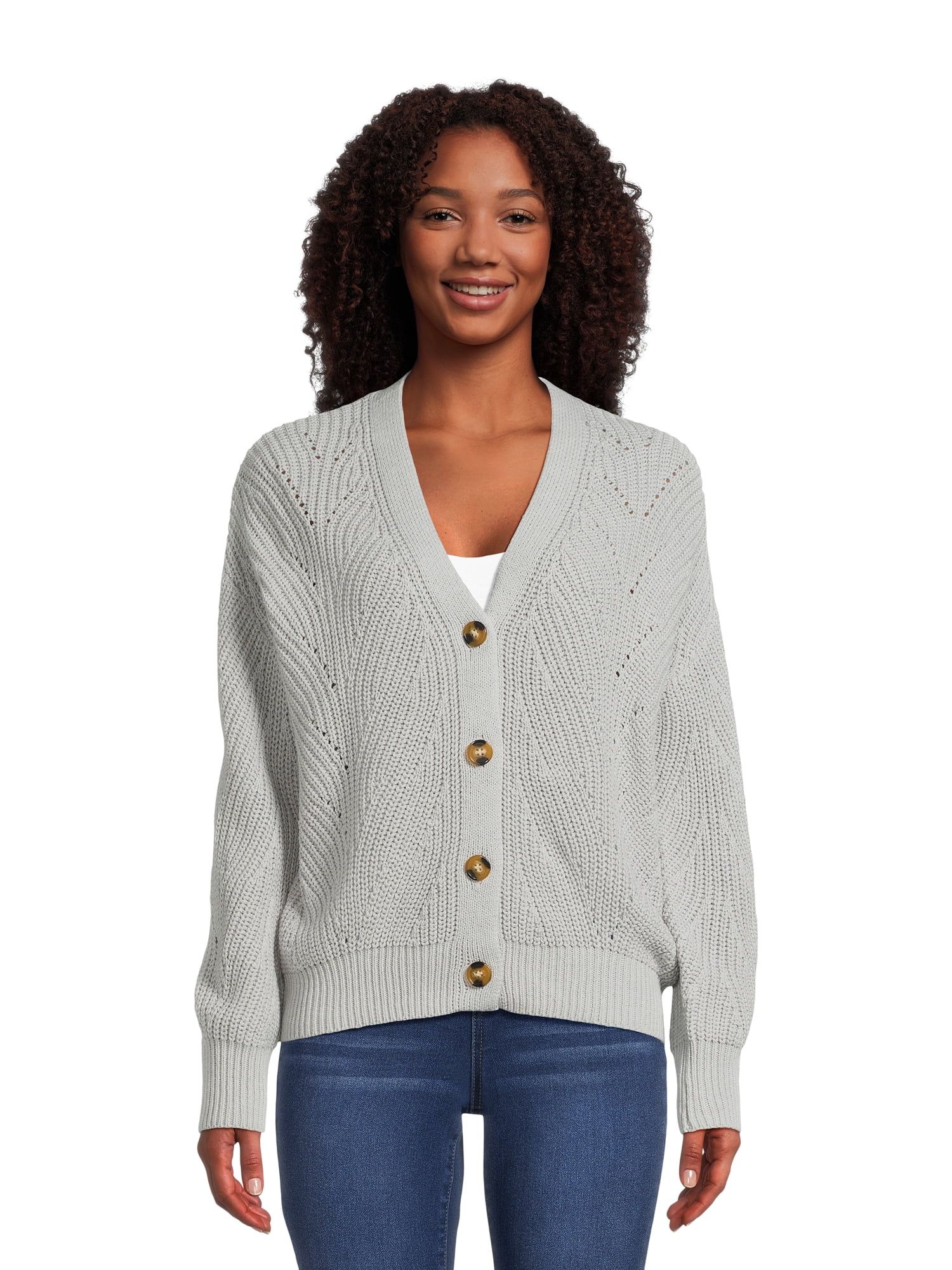 Time and Tru Women's Boyfriend Cardigan, Sizes XS-XXXL | Walmart (US)