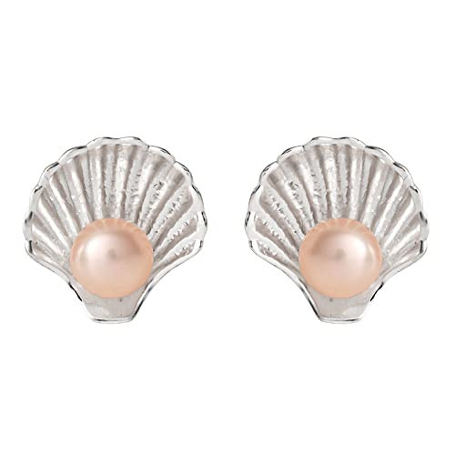 Disney Princess Jewelry, Little Mermaid Seashell Pearl Stud Earrings, Sterling Silver | Amazon (US)