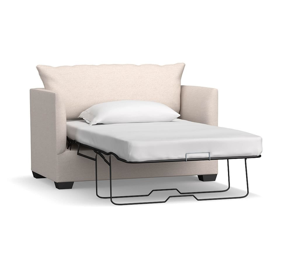 Luna Upholstered Twin Sleeper Sofa with Memory Foam Mattress | Pottery Barn (US)