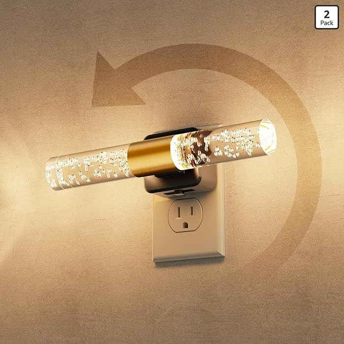 L LOHAS LED Rotating Night Light,[2 Pack] Night Lights Plug into Wall, Auto Light Sensor Nightlig... | Amazon (US)