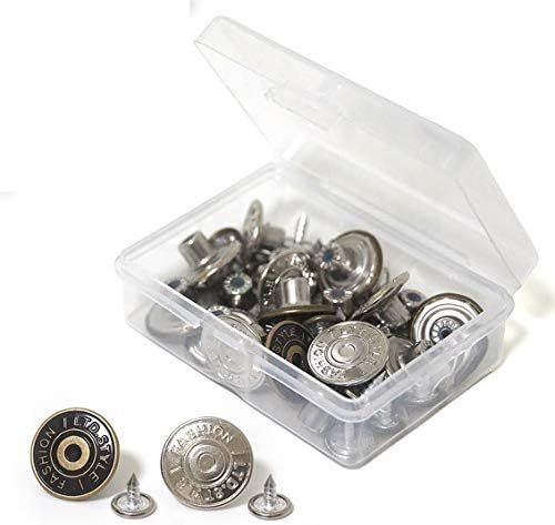20 Sets Replacement Jean Buttons, 17mm Combo Copper Tack Buttons Replacement Kit with Rivets and ... | Amazon (US)