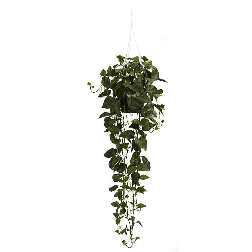 Nearly Natural Silk Philodendron Hanging Basket Arrangement | HSN