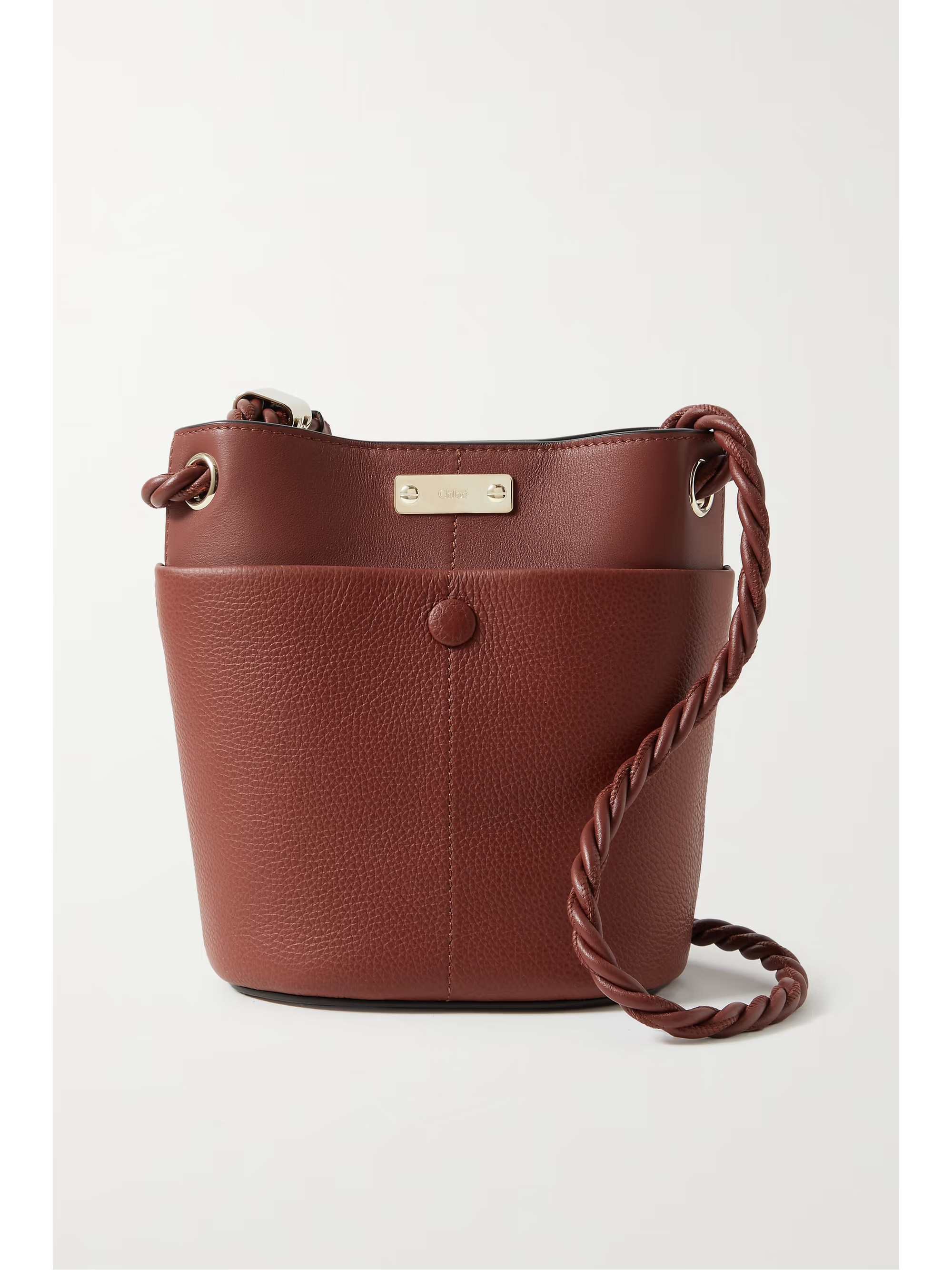 Brown Key small smooth and textured-leather bucket bag | CHLOÉ | NET-A-PORTER | NET-A-PORTER (US)
