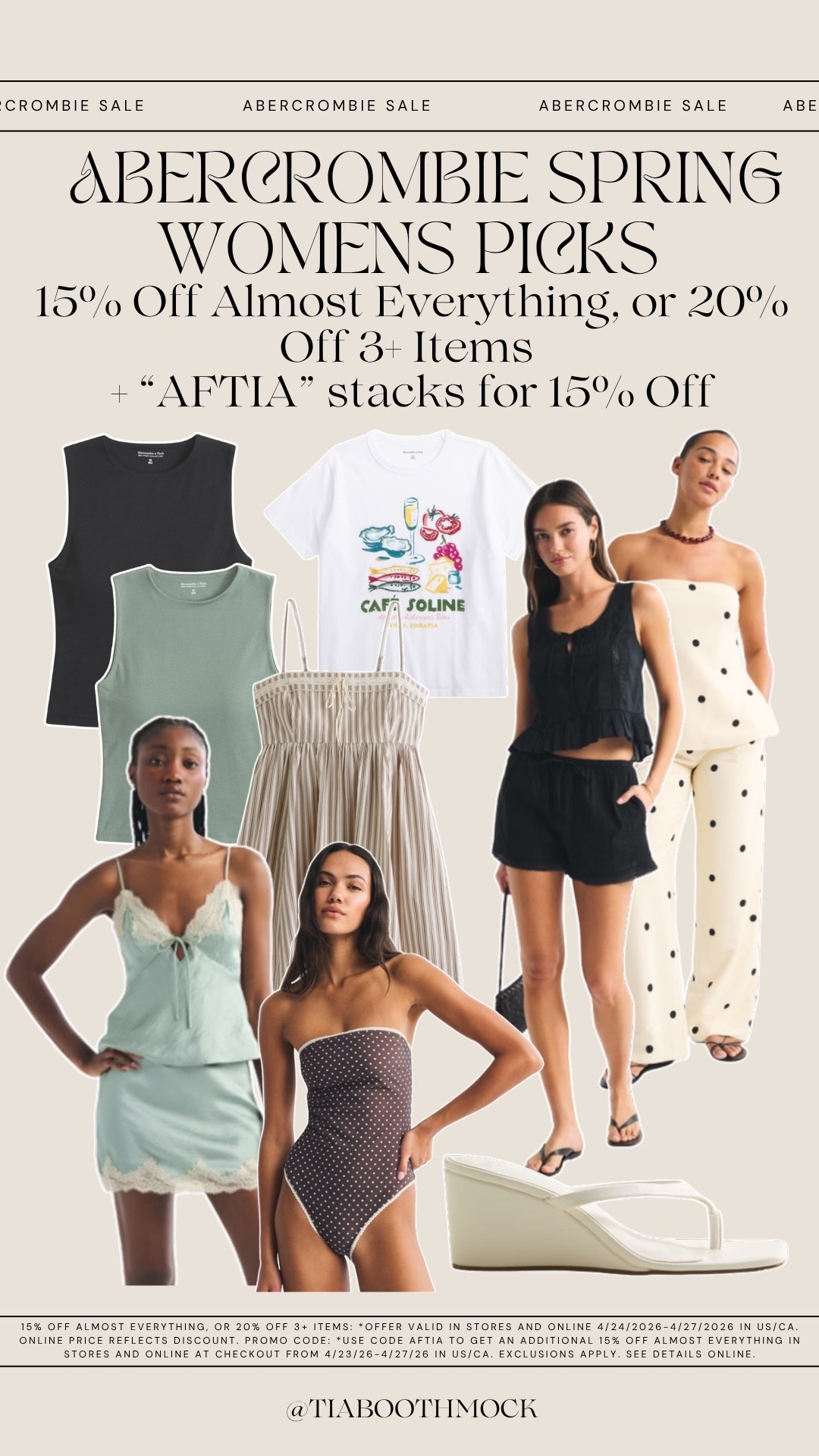 Spring faves from @abercrombie! Get 15% off almost everything, or 20% off 3+ Items. For an additional 15% off make sure to use my stackable code, “AFTIA” 🤍 #abercrombiepartner 

#LTKSaleAlert #LTKSeasonal #LTKootd