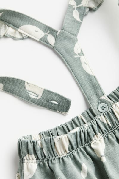 2-piece Cotton Set with Suspenders - Light green/lemons - Kids | H&M US | H&M (US + CA)