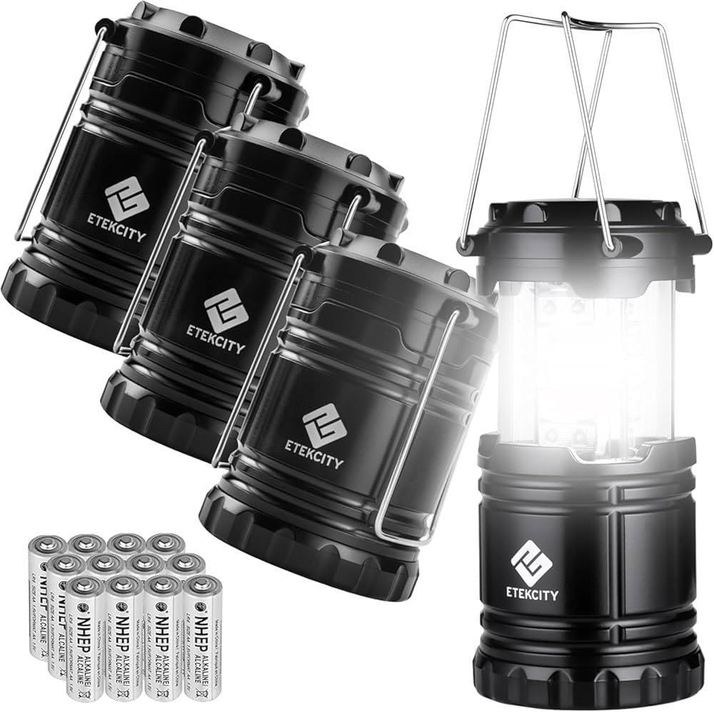 Etekcity Camping Lanterns for Power Outages 4 Pack, Flashlight for Camping Essentials, Emergency ... | Amazon (US)