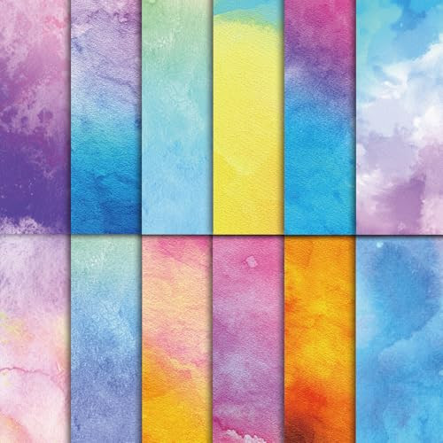 48 Sheets Scrapbook Paper 11x11, Watercolor Pattern Decorative Scrapbook Paper for Journals DIY Cards and Photo Albums, Aesthetic Craft Supplies for Kids and Adults | Amazon (US)