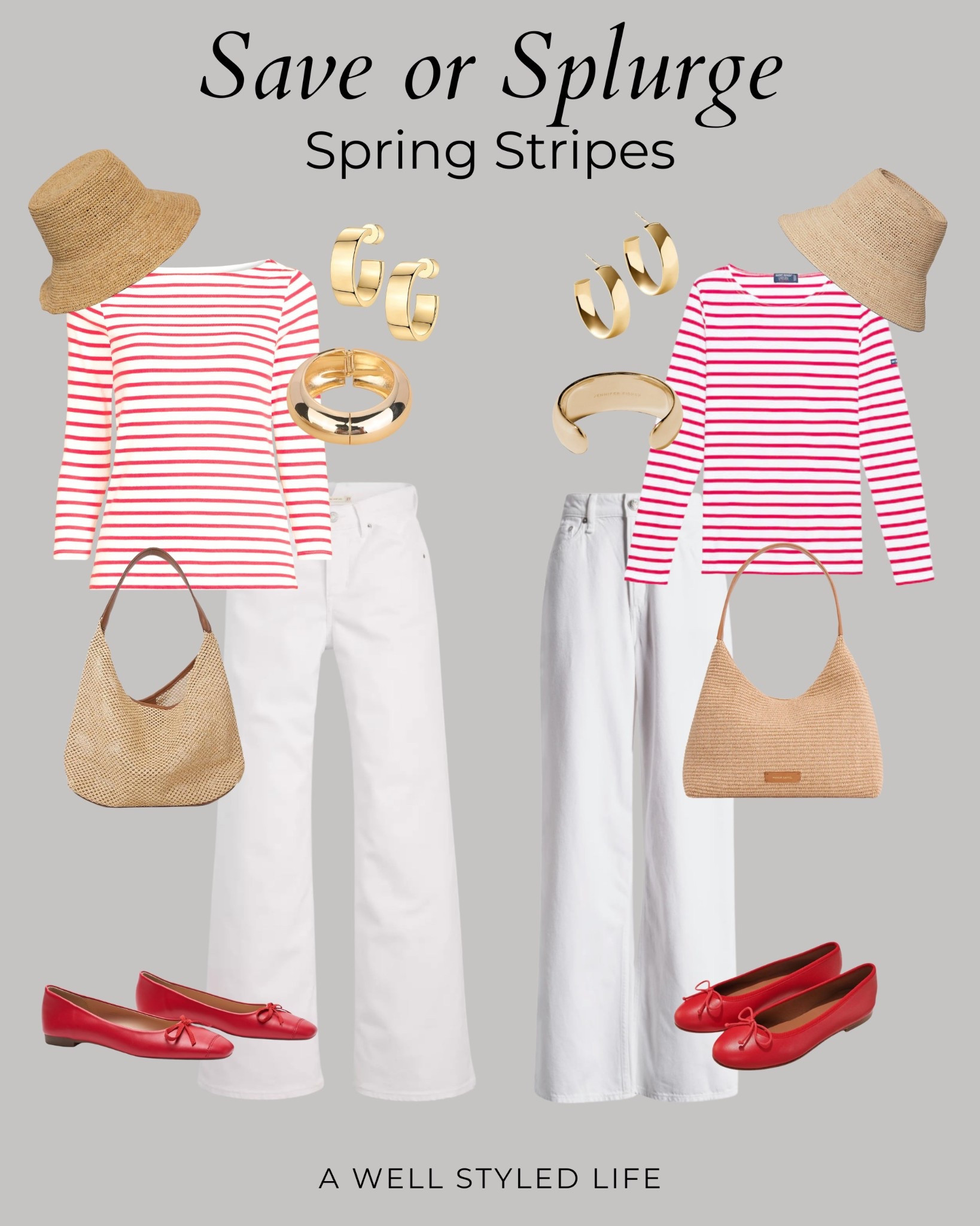 Spring Stripes: Save or Splurge? 🌸
 Classic, crisp, and effortlessly chic—this striped look is a springtime staple! This give you that timeless French-inspired flair with white denim, red flats, a straw hat, and gold jewelry ✨


#Fashionover50 #LTKOver50Style #fashion #outfitinspiration #outfit #springoutfit #springfashion #transitionoutfit #springstyle #LTKSpringStyle #EffortlessChic #ClassicCasual #SaveOrSplurge #ClassicStyle #StripedTop #FrenchGirlStyle #WhiteJeans #CapsuleWardrobe

#LTKStyleTip #LTKSeasonal #LTKOver40