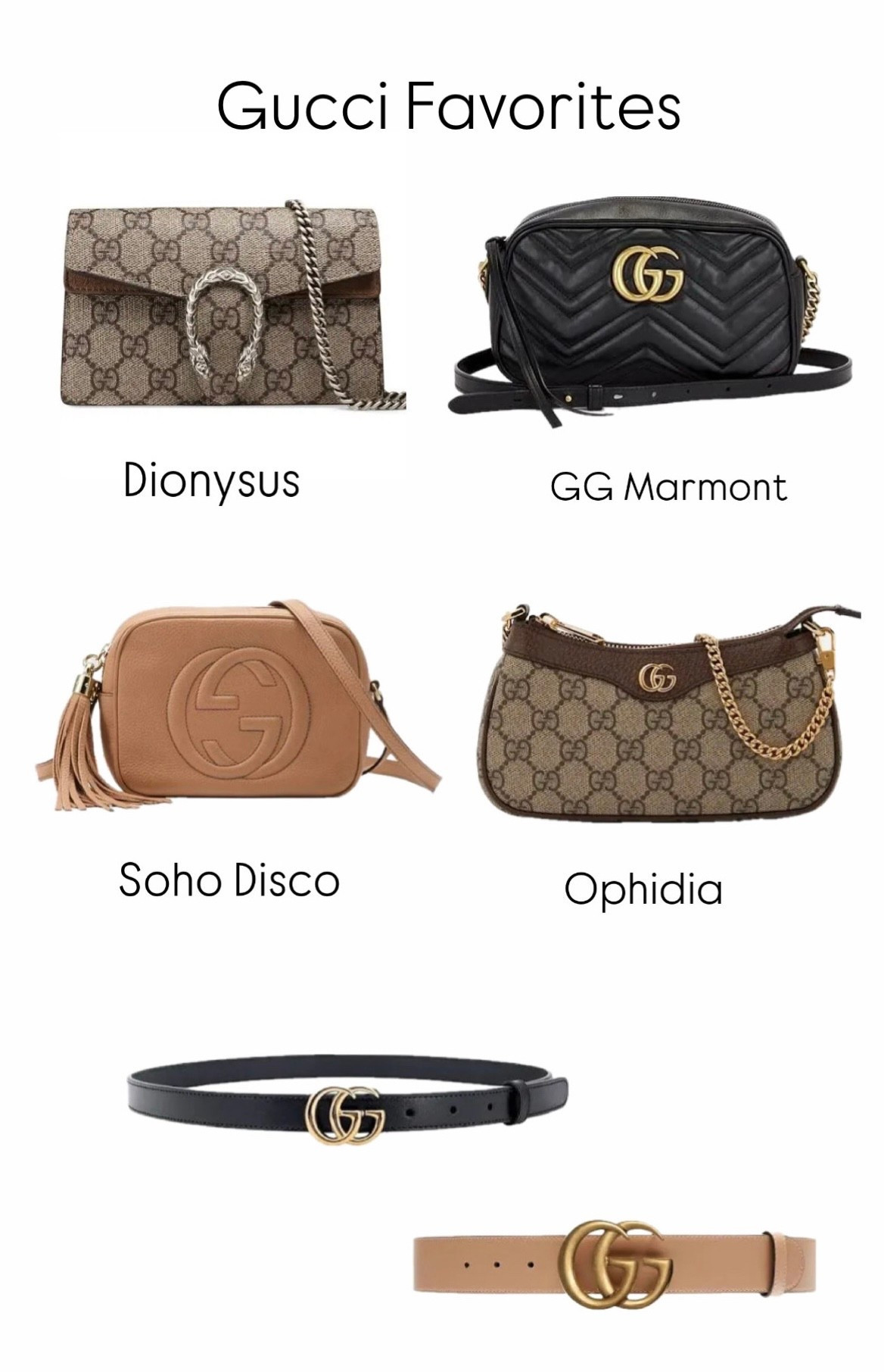 From timeless classics like the Dionysus and GG Marmont to everyday icons like the Soho Disco and Ophidia—plus the must-have Double G belts—these are investment pieces you’ll wear for years.


#GucciBags #GucciBelt #DesignerFavorites #LuxuryStyle #LTKfinds #LTKstyle #LuxuryFashion #DesignerBags