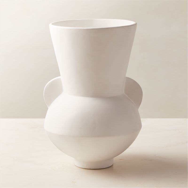 Hydra White Terracotta Vase + Reviews | CB2 | CB2