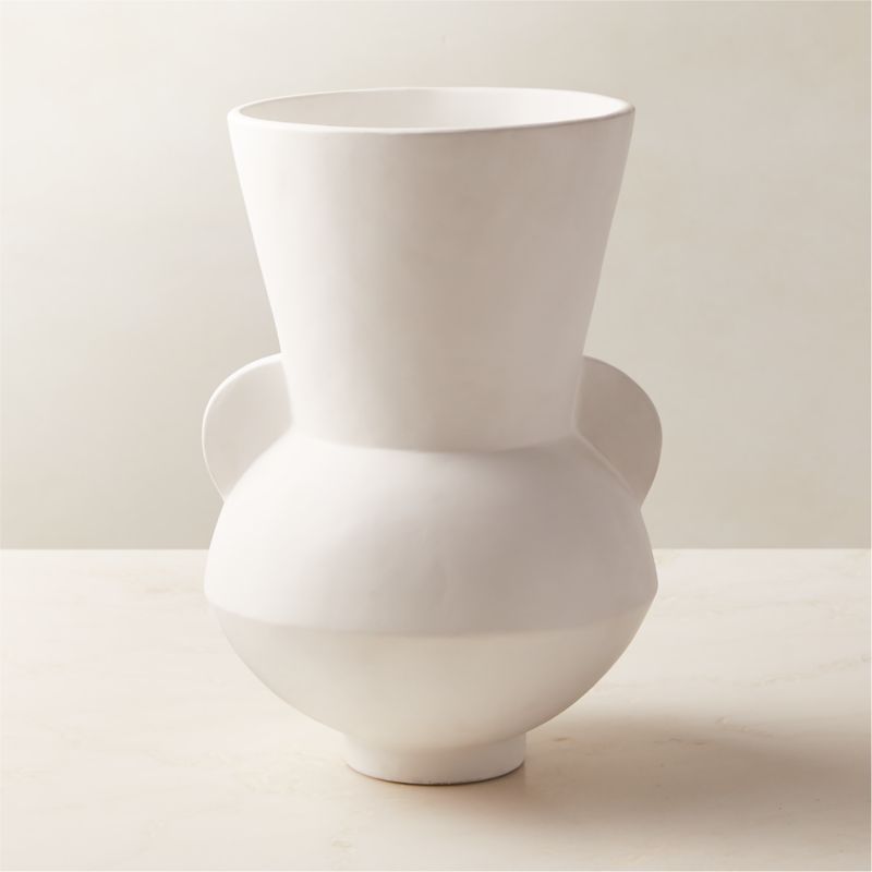 Hydra White Terracotta Vase | CB2 | CB2