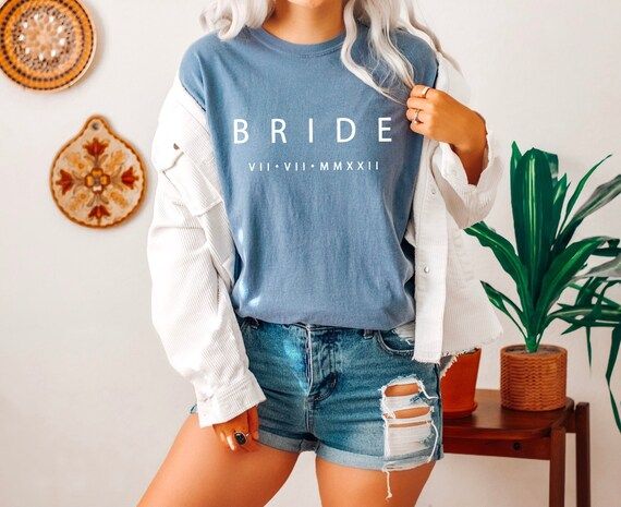 Customized Bride Roman Numeral T-shirt Bride Shirt With - Etsy | Etsy (US)