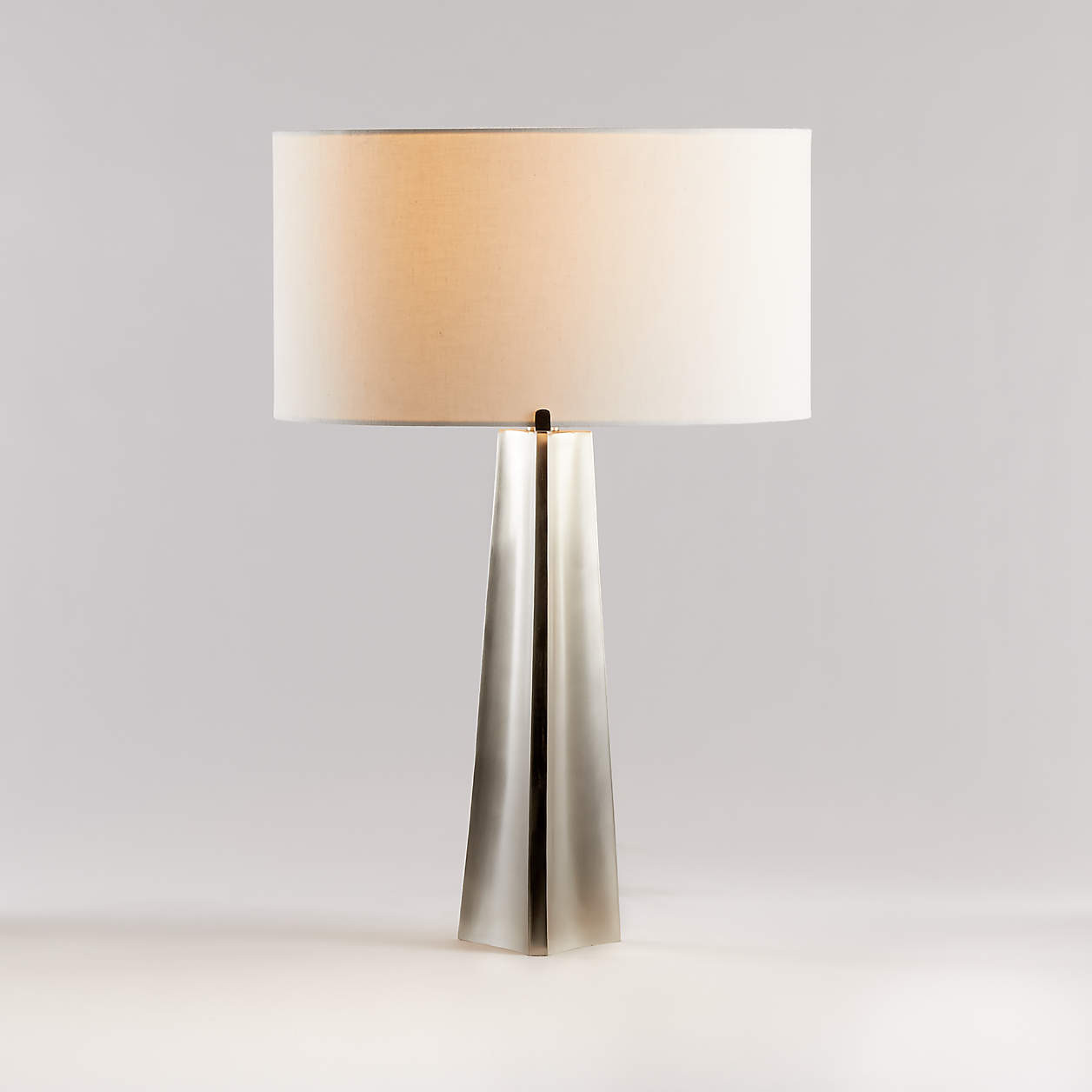 Isla Brass Triangle Mini Table Lamp 13" + Reviews | Crate & Barrel | Crate & Barrel