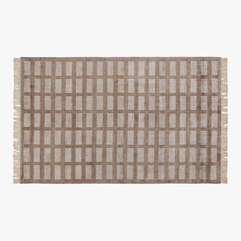 Alize Modern Handloomed Viscose Light Brown Area Rug 5'x8' + Reviews | CB2 | CB2
