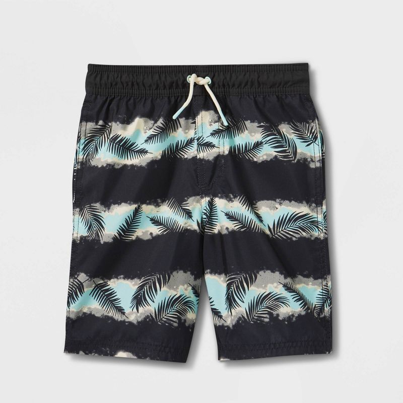 Boys' Palm Print Swim Trunks - Cat & Jack™ Gray | Target