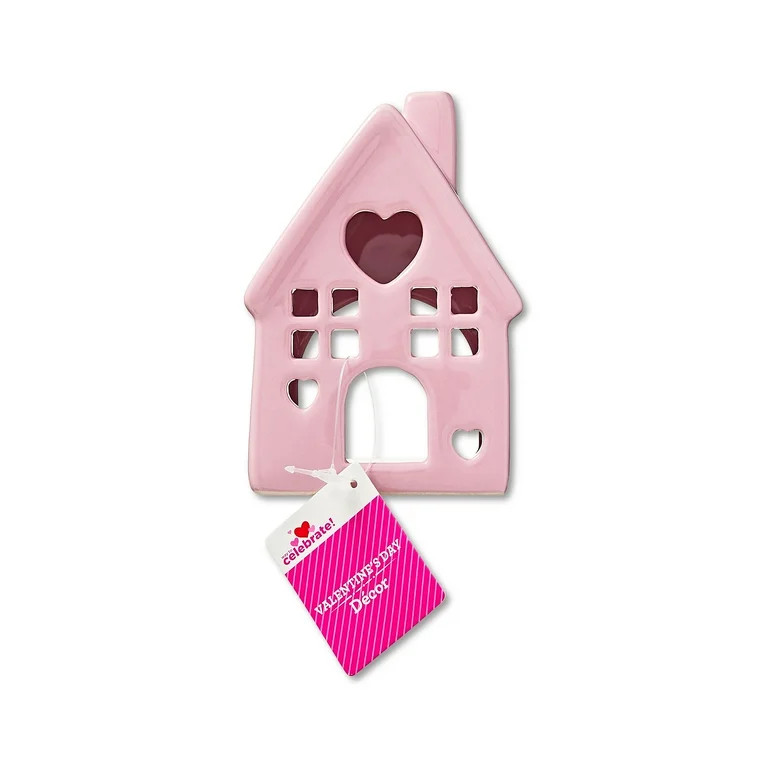 Valentine’s Day Pink House Tabletop Decoration, 4", by Way To Celebrate | Walmart (US)
