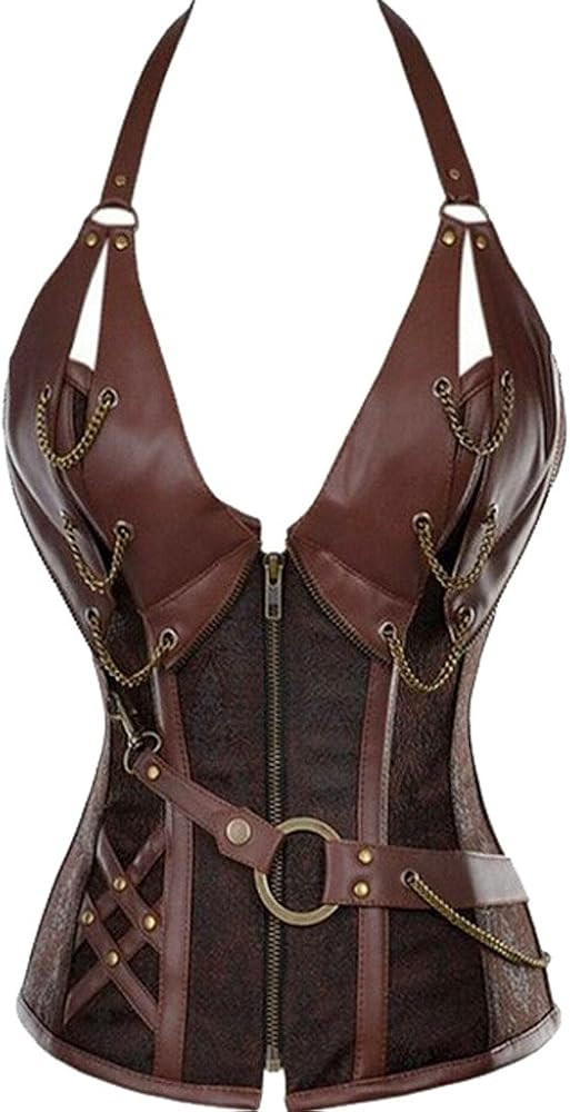 Alivila.Y Fashion Womens Steel Boned Retro Goth Steampunk Corset | Amazon (US)