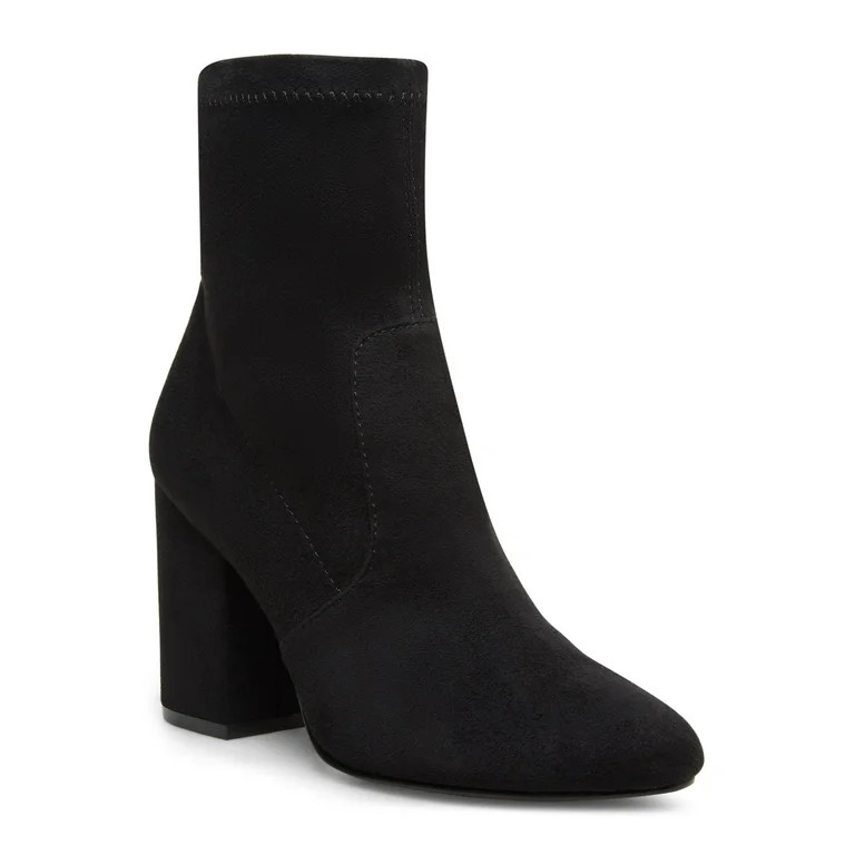 MADDEN GIRL Womens Black Padded Rally Almond Toe Block Heel Zip-Up Booties 6 M | Walmart (US)