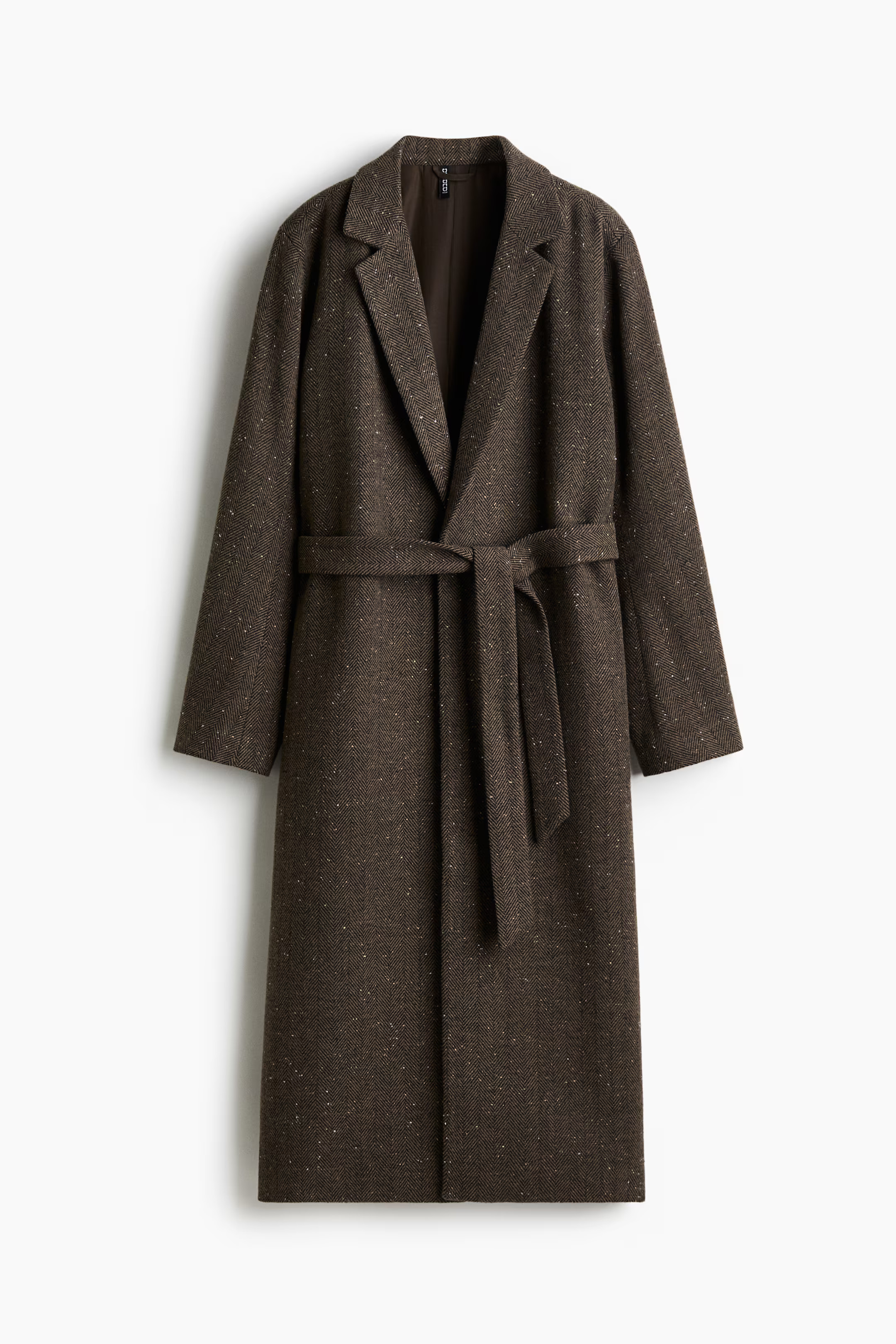 Brushed-Finish Tie-Belt Coat | H&M (US + CA)