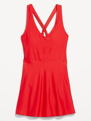 Matte Tie-Back Swim Dress | Old Navy (US)
