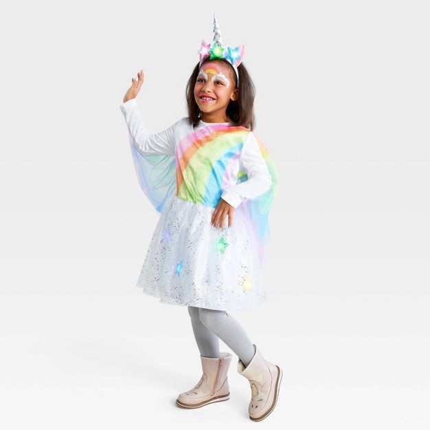 Kids' Light Up Twinkle Stars Unicorn Halloween Costume Dress with Headpiece - Hyde & EEK! Boutiqu... | Target