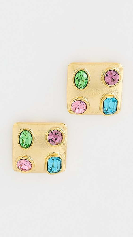 Shopbop | Multi Pastel Stones Square Earrings — shop this pick from Emily's edit