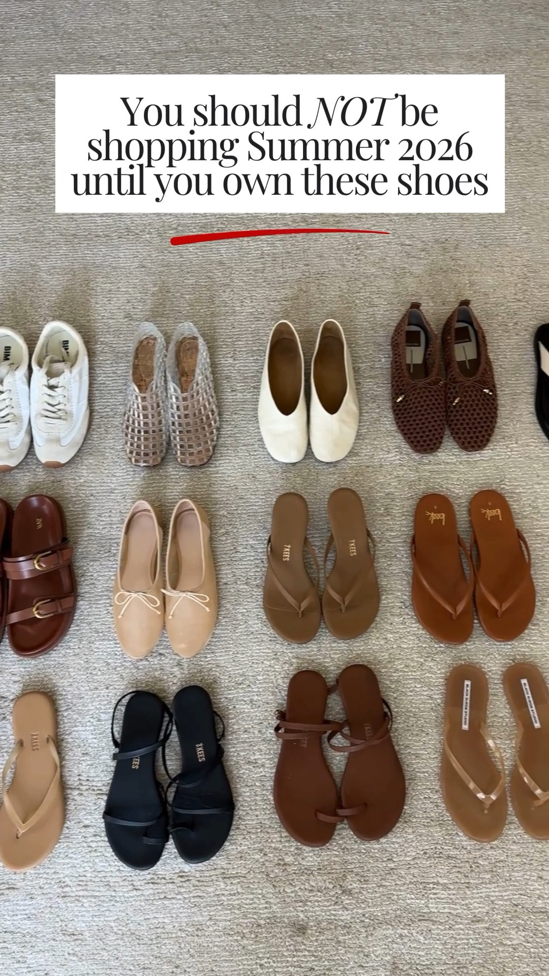 Summer shoe roundup - You don't need these exact or all, but this is a good checklist for summer

Bimba Y Lola 5 - run big
Steve Madden jelly flats 5
Reformation cream flats 5
Dolce Vita Netted flats 5
Everlane leather flip flop 5
Zara slide sandals 5
Loeffler Randall mesh flats 5
Tkees Heeled sandals 5
Beek flip flops 5
Havaianas flip-flops 5
Tkees waterproof flip flops 5
Tkees Mia sandals 5
Tkess Phoebe sandals 5
Black Suede Studio sandals 35
Ancient Greek strappy sandals 35

#LTKmomlife #LTKPetite