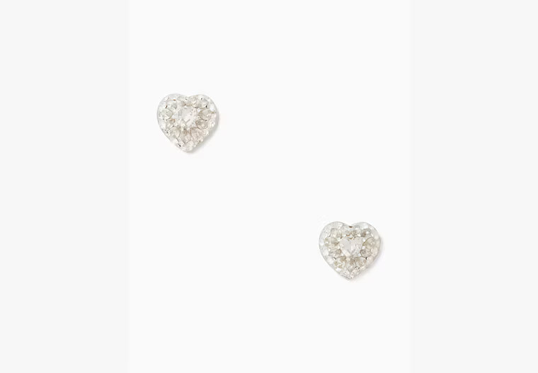 Something Sparkly Heart Clay Pave Studs | Kate Spade Outlet