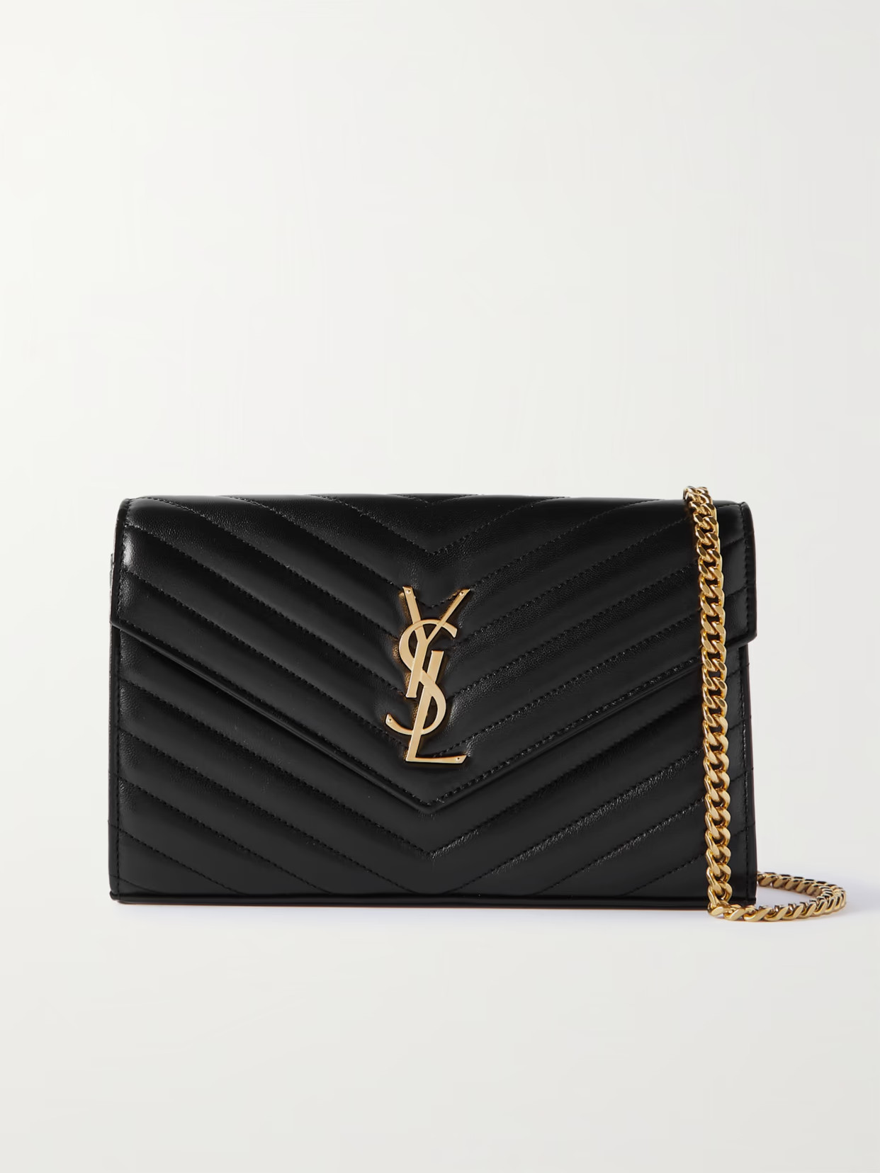 SAINT LAURENT - Cassandre Matelassé Textured-leather Shoulder Bag - Black | NET-A-PORTER (US)