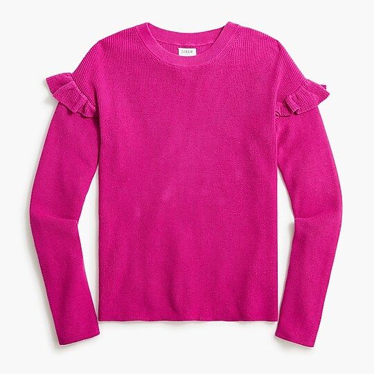 Cotton ruffle-sleeve sweater | J.Crew Factory