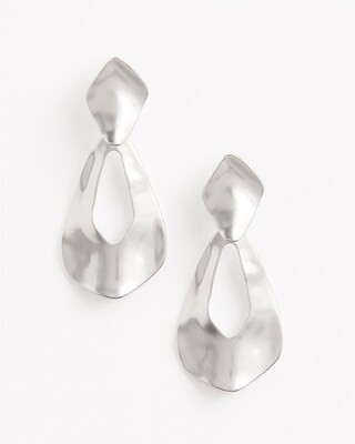 No Droop™ Hammered Silver Tone Teardrop Clip Earrings | Chico's