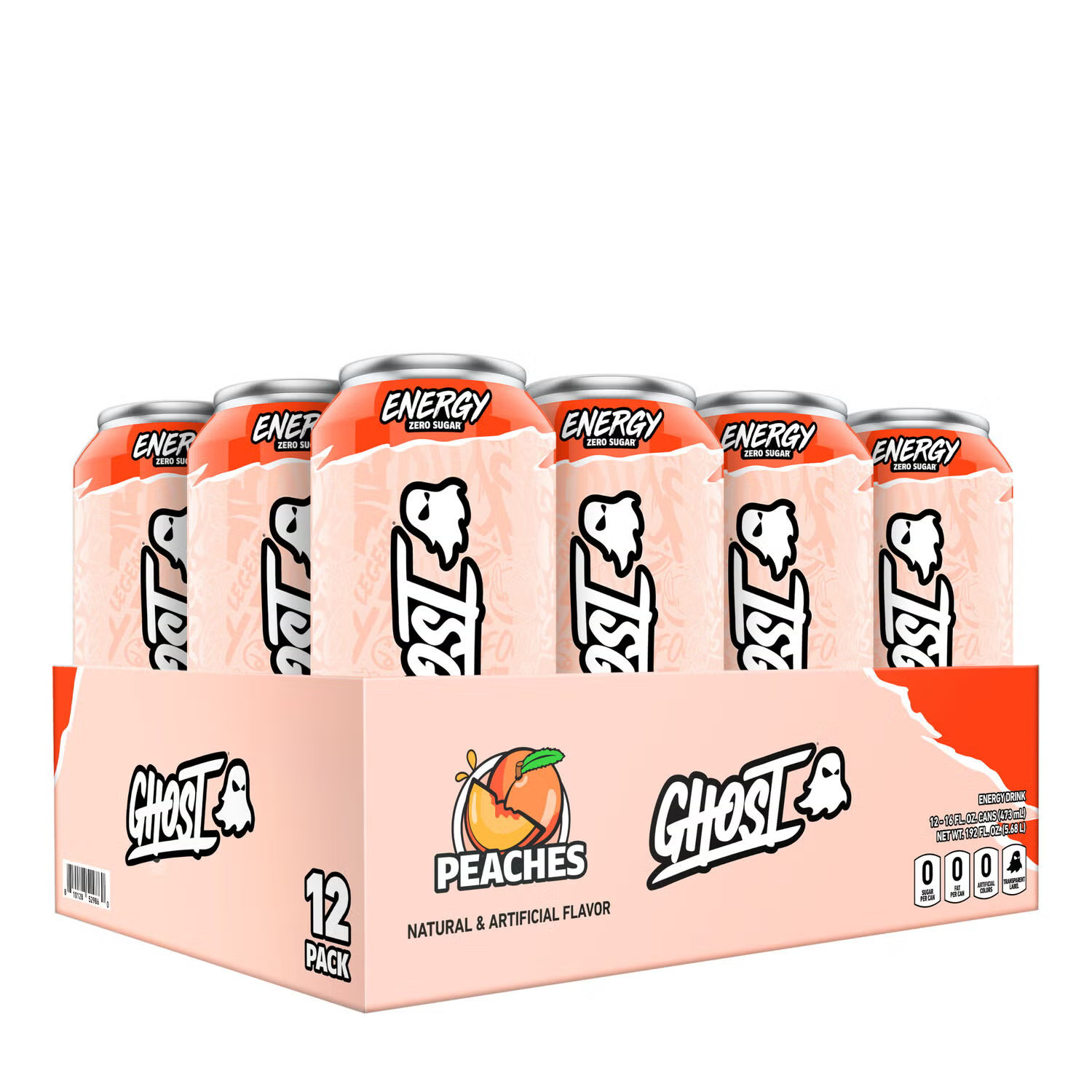 GHOST® Energy Drink - Peaches - 16 fl oz. (12 Cans) | GNC | GNC