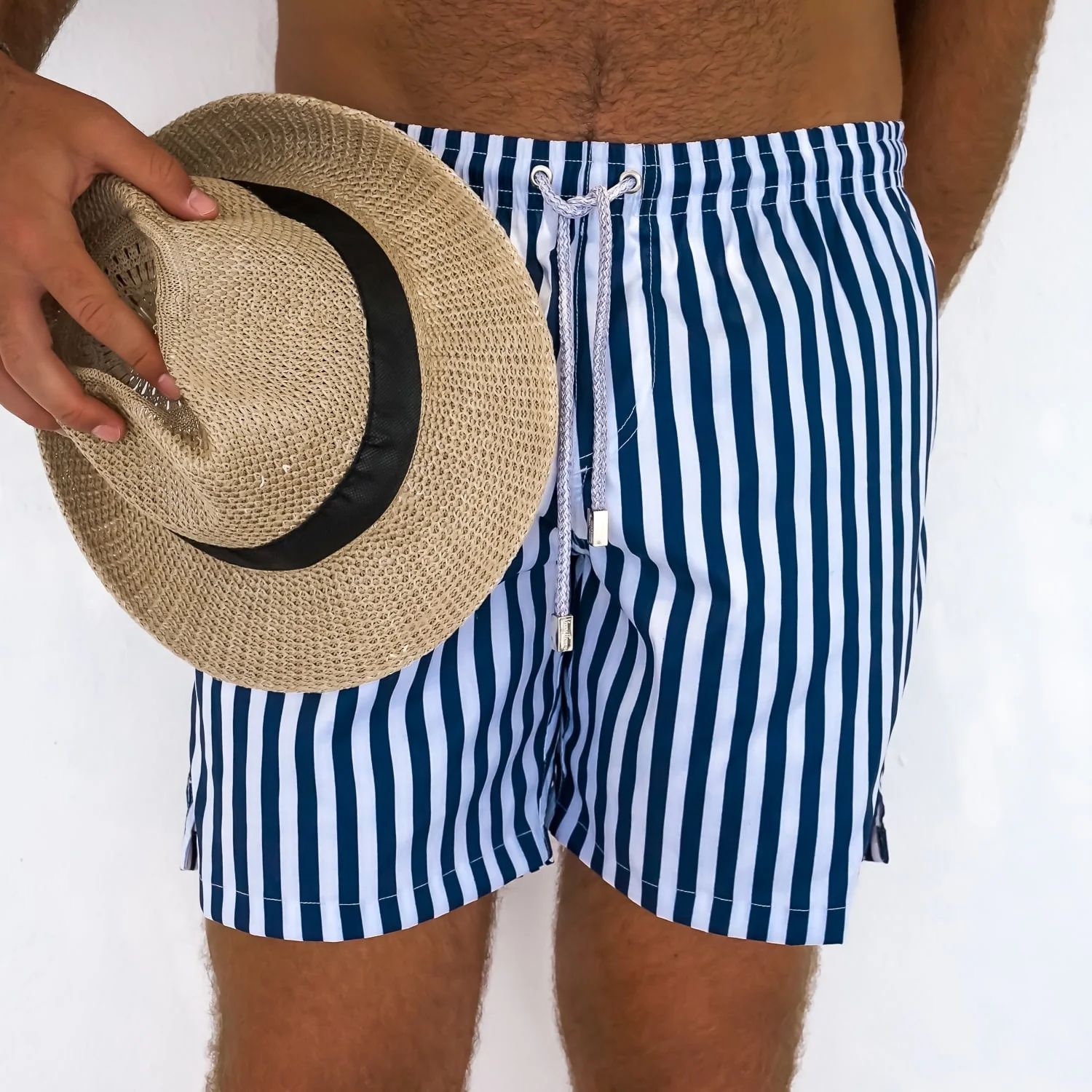 Navy Striped Mens Swim Trunks | The Nauti by Nature by Kenny Flowers | Kenny Flowers