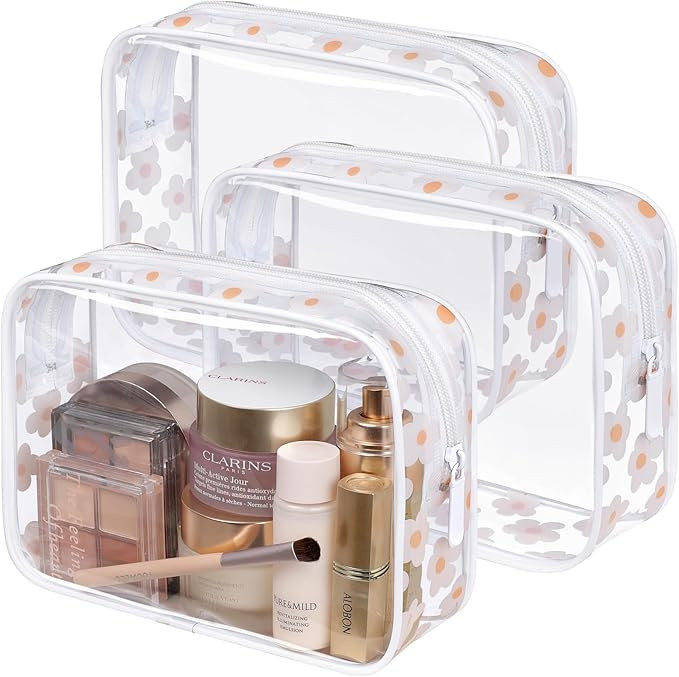 PACKISM TSA Approved Toiletry Bag - Clear Makeup Bag Waterproof Quart Size Bag, Travel Makeup Cos... | Amazon (US)