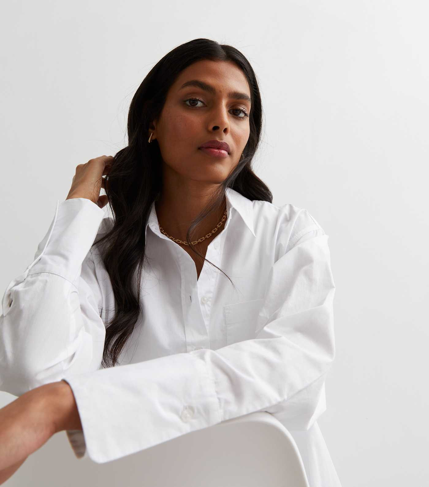 White Cotton Poplin Long Sleeve Shirt
						
						Add to Saved Items
						Remove from Saved Ite... | New Look (UK)