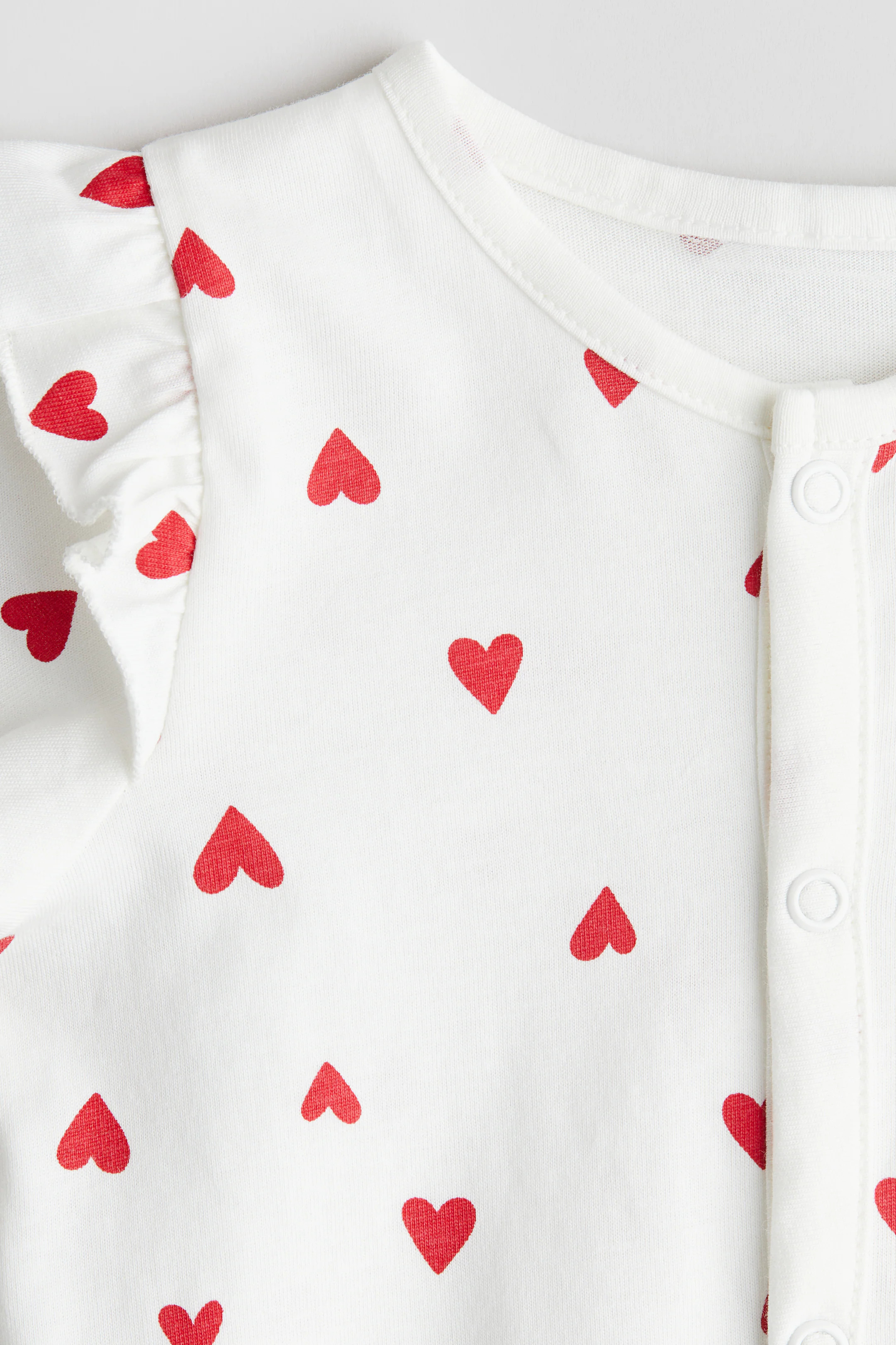 Patterned Pajama Jumpsuit - White/hearts - Kids | H&M US | H&M (US + CA)