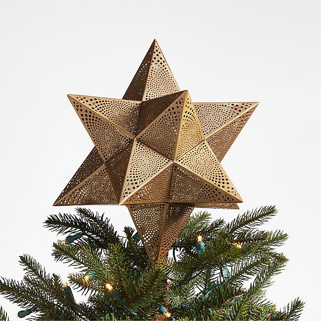 Punched Star Christmas Tree Topper | Crate & Barrel | Crate & Barrel