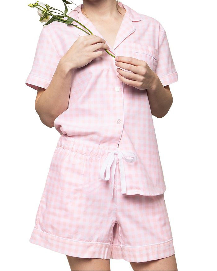 Petite Plume Gingham Cotton Pajama Shorts Set Back to Results -  Women - Bloomingdale's | Bloomingdale's (US)