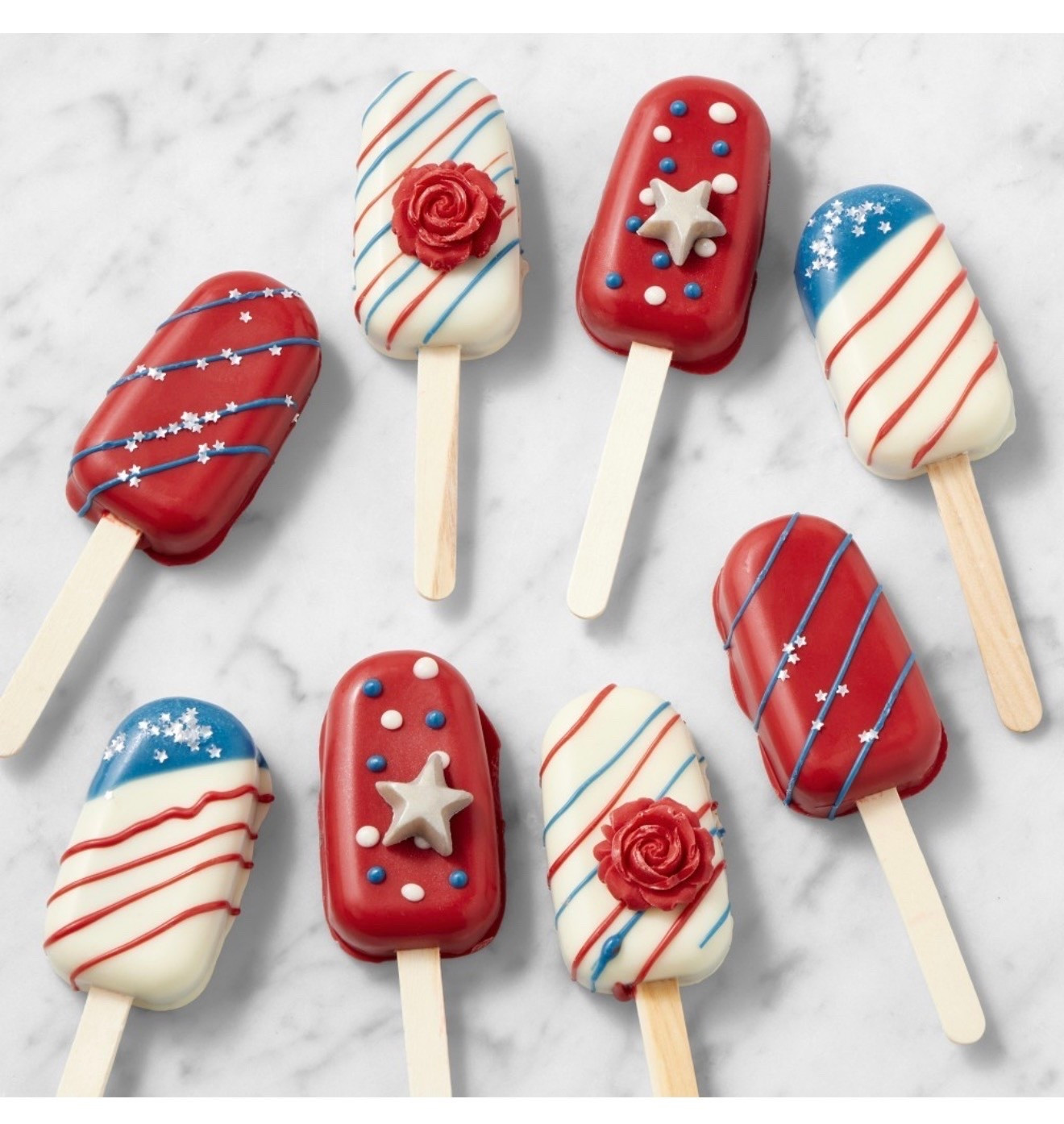 all-American cakesicles. Inspired by classic ice-cream truck treats, they're crafted at a small family confectionery in Pennsylvania. Each one features luscious chocolate cake dipped in premium white chocolate

#LTKSeasonal #LTKHome #LTKmomlife
