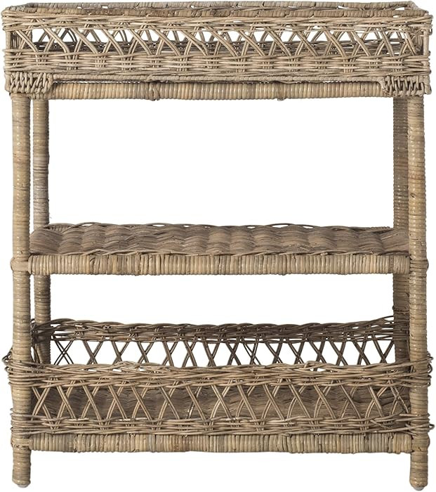 SAFAVIEH Home Collection Ajani Natural Wicker 3 Tier Accent Table | Amazon (US)