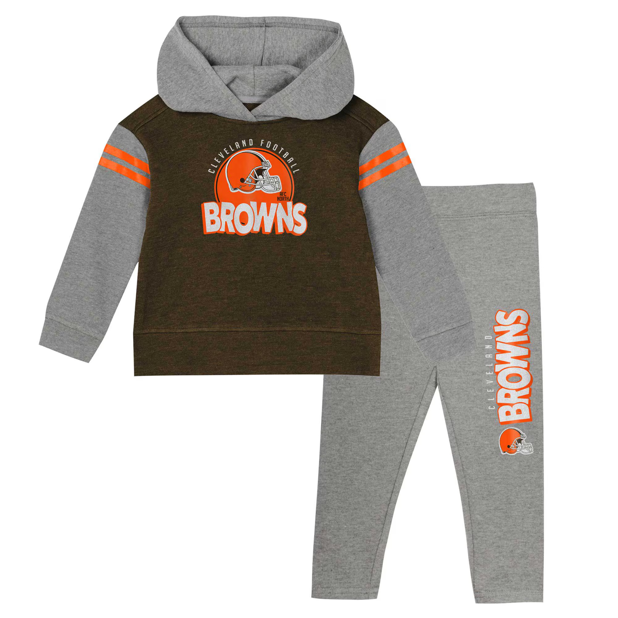 Cleveland Browns Toddler Club House Long Sleeve Hoodie Top and Leggings Two-Piece Set | Fanatics