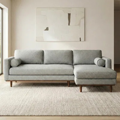 Morrison Large Sectional Sofa, Mid-Century Modern Couch with Chaise Lounge and Eco-Friendly Woven-Blend Fabric | Wayfair North America