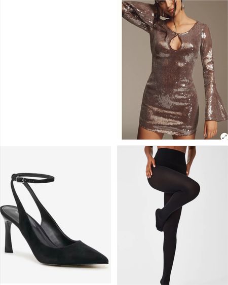 Holiday look 
Sequin dress
Tights
Black pointed toe heel

#LTKCyberWeek #LTKSeasonal #LTKHoliday