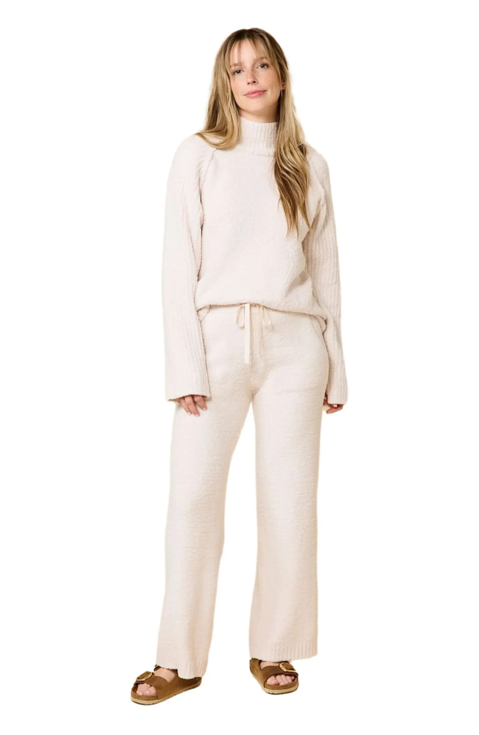 Solid Marshmallow Rib Mock Neck with Long Pant | Nordstrom