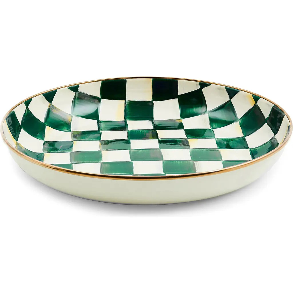 MACKENZIE CHILDS Emerald Check Enameled Steel Abundant Bowl at Nordstrom | Nordstrom