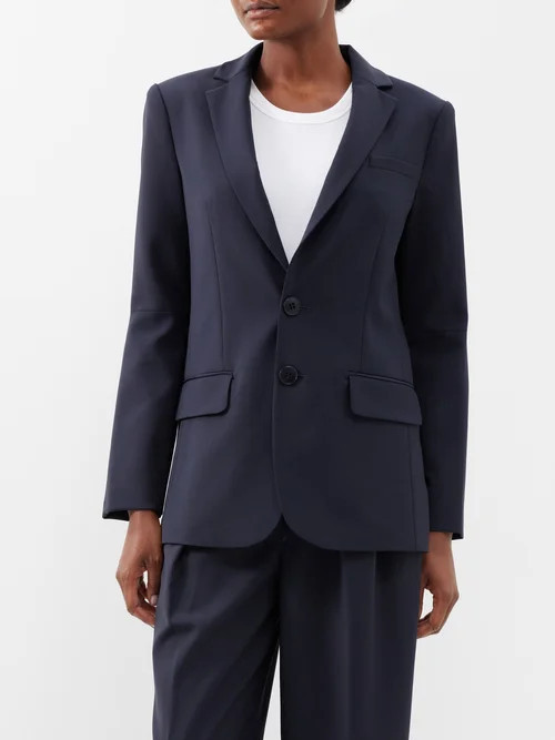 Tibi - Marlon Elbow-slit Technical-blend Blazer - Womens - Navy | Matches (UK)