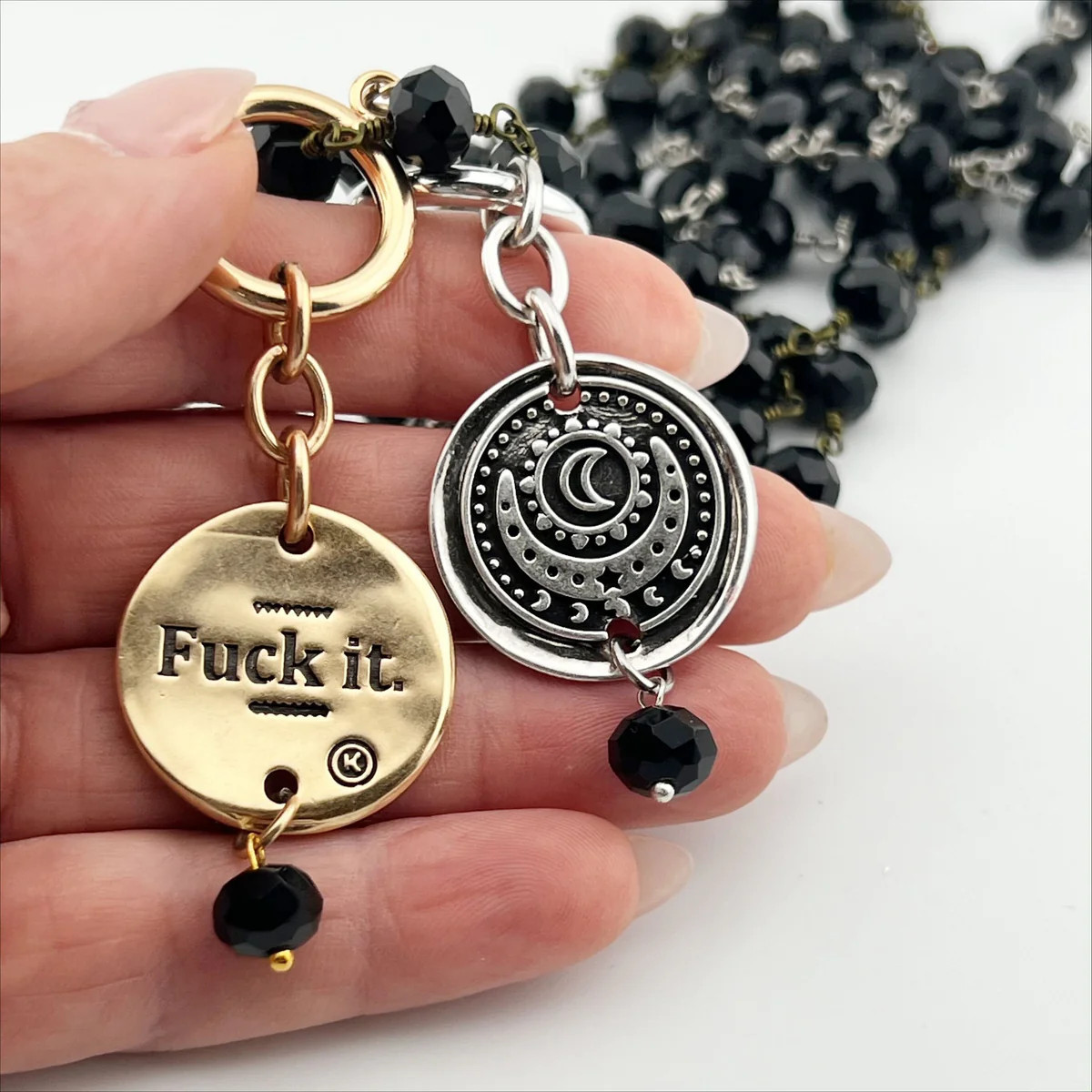 FUCK IT | MOON | Rosary Choker | Katia Designs