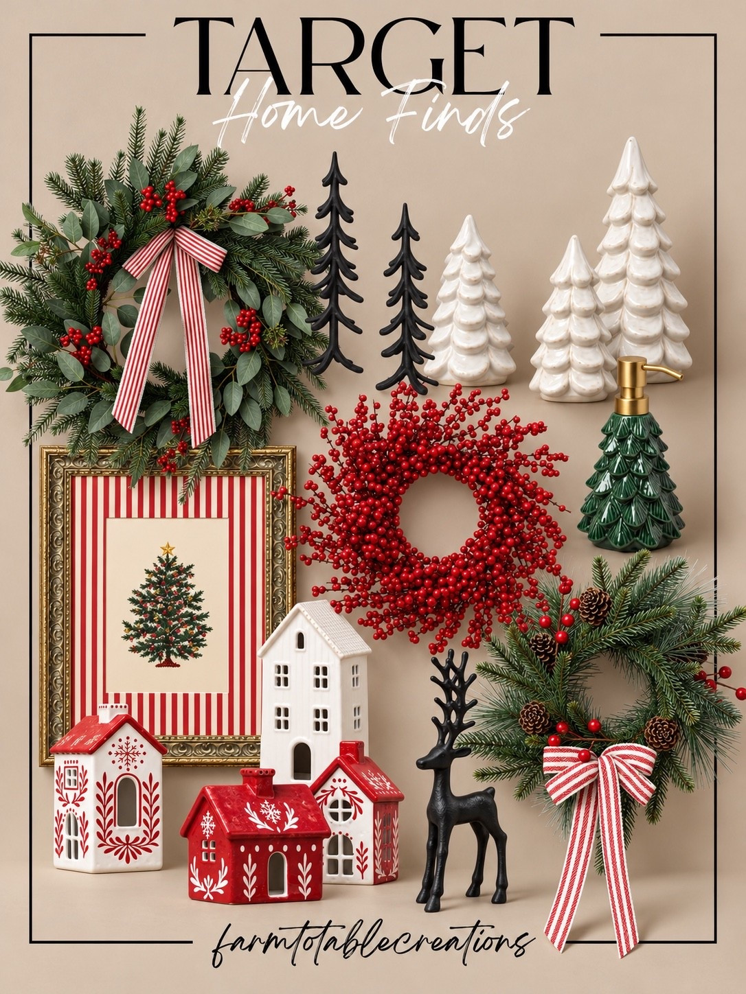 Target Christmas Home Finds | Classic Holiday Charm 🎄❤️

Bring timeless Christmas charm into your home with these gorgeous Target holiday decor finds! 🎄✨ I’m loving the traditional red, green, and white color palette paired with festive greenery, berry wreaths, charming ceramic Christmas trees, and adorable little holiday houses. The vintage-inspired Christmas artwork, black reindeer, and decorative trees add the perfect touch of nostalgic holiday magic!

Whether you’re decorating your entryway, styling a cozy mantel, or creating a festive console table display, these beautiful pieces make it easy to achieve that warm, collected Christmas look. Mix in the striped ribbon, lush greenery, and pops of red berries for a classic holiday aesthetic that feels both elegant and inviting! ❤️🌲

Follow @farmtotablecreations on Instagram for more cozy home finds and trending decor.

#LTKHome #TargetFinds #TargetHome #TargetChristmas #TargetHolidayDecor #ChristmasDecor #HolidayHomeDecor #ChristmasDecorating #TraditionalChristmas #ClassicChristmas #VintageChristmas #ChristmasWreath #ChristmasGreenery #ChristmasVillage #HolidayStyling #CozyChristmas #ChristmasHome #FestiveDecor #HolidayFinds #LTKHoliday